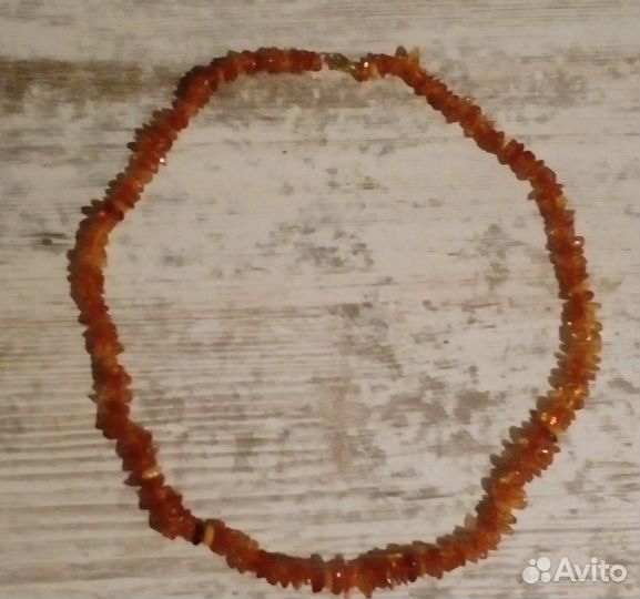 Бусы из натурального некрупного янтаря