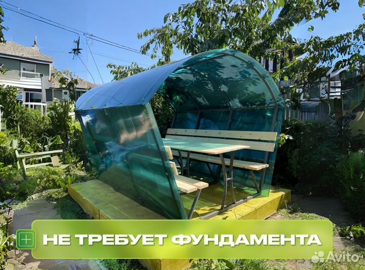 Беседка из поликарбоната. Грунтозацепы в подарок