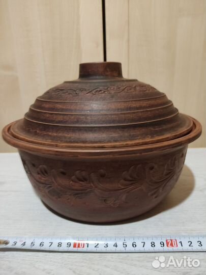 Бронь Кастрюля для запекания из глины