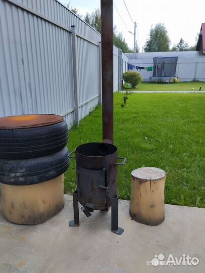 Печь для казана с трубой