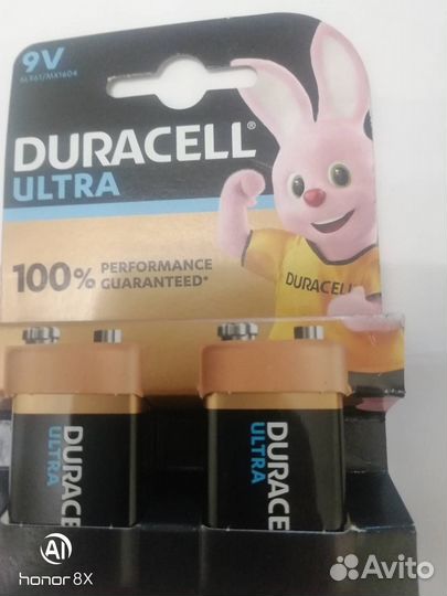 Батарейки (крона) Duracell ultra 9v
