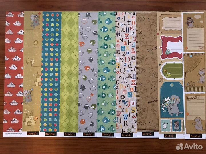 Бумага для скрапбукинга про кота Басика