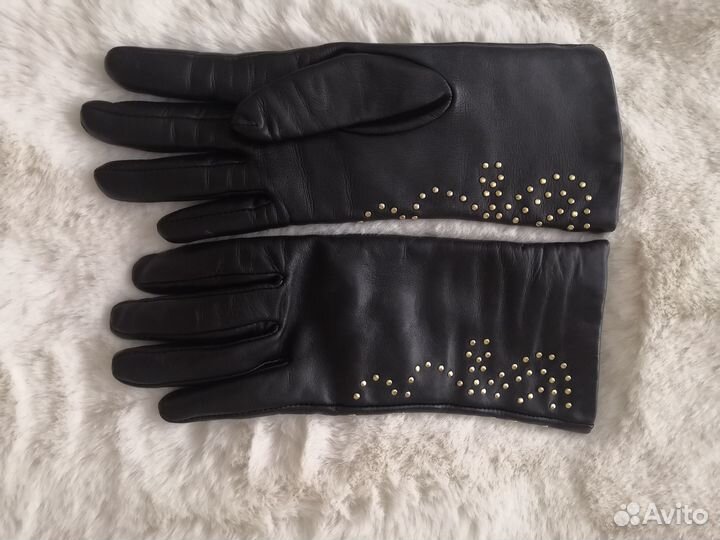 Перчатки женские кожаные
