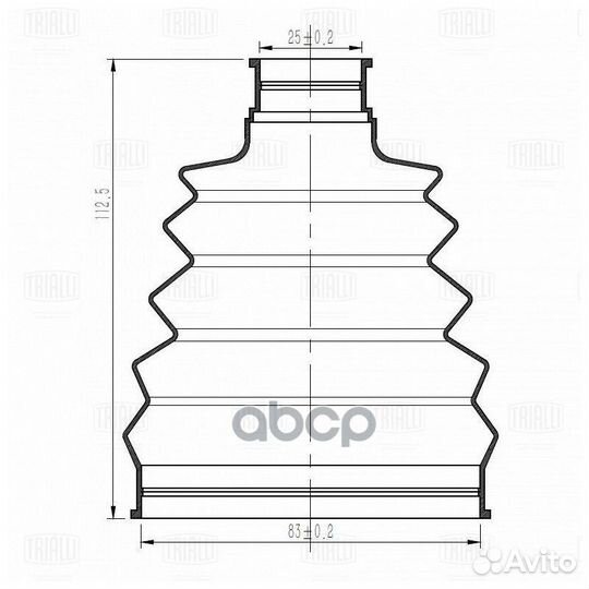 Пыльник ШРУСа наружного (компл: хомуты/смазка/к