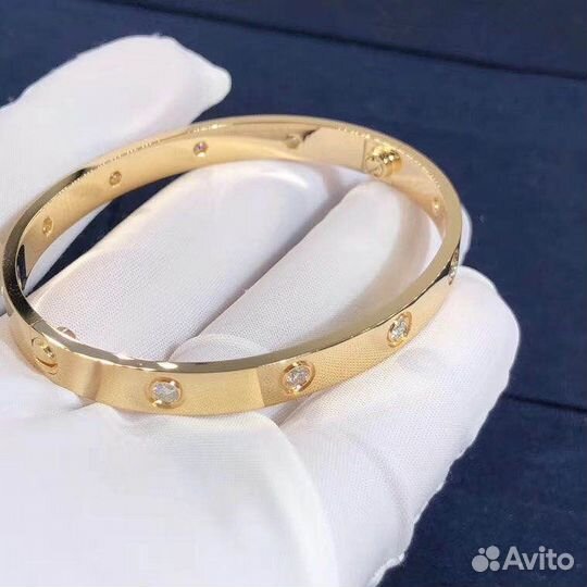 Браслет Cartier love белое/желтое золото