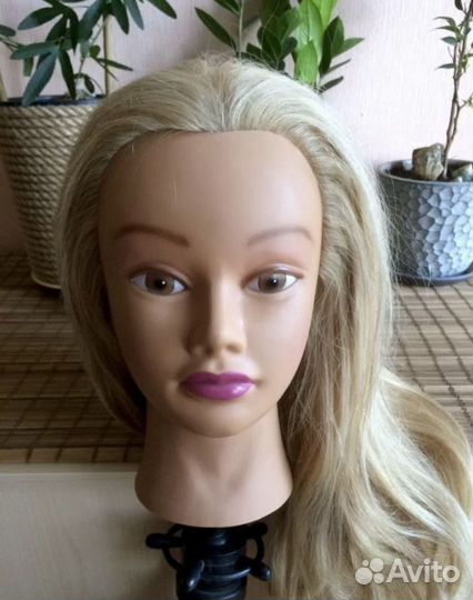 Манекен для причесок натуральные волосы