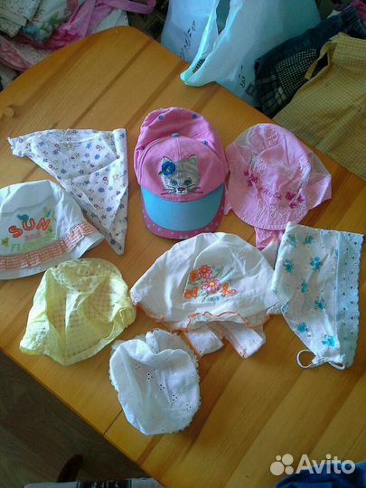 Бейсболки, панамки, платочки для девочки