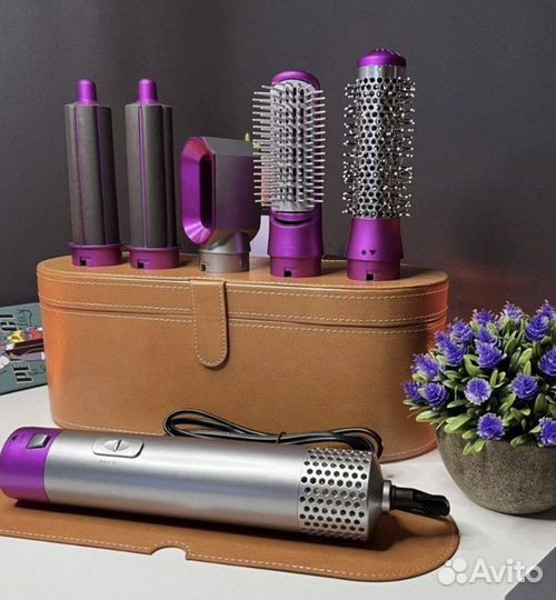 Фен стайлер 5 в 1 в кожаном кейсе