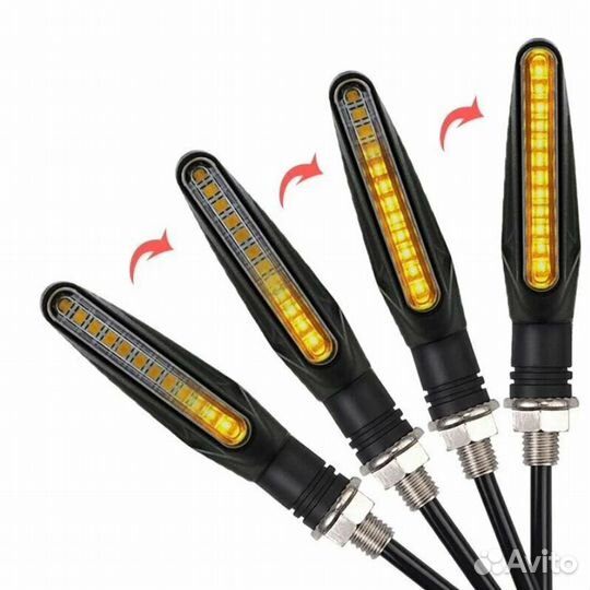 Поворотники бегущие SBT LED для мотоцикла, 4 штуки