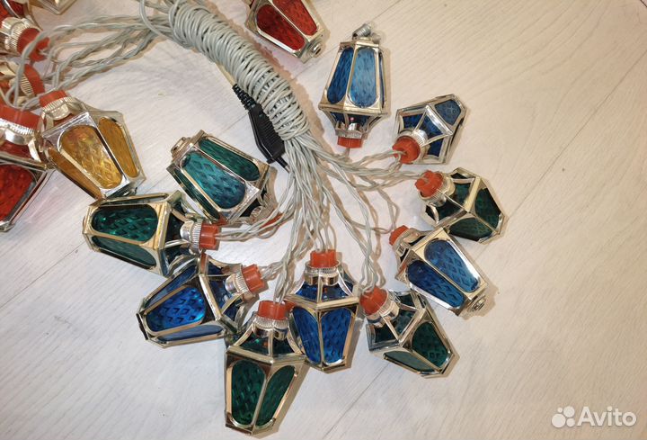 Елочная гирлянда Фонарики Радуга 1 СССР