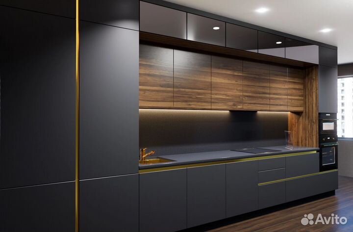 Кухня с антресолями артикул 84151