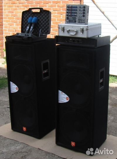 Колонки JBL 2000W JRX Усилитель Микшер Микрофоны