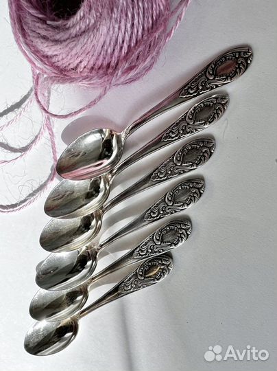 Серебряные ложки 875 кофейные Фаберже