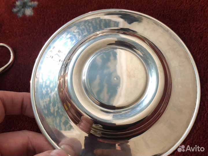 Чашка с блюдцем серебро