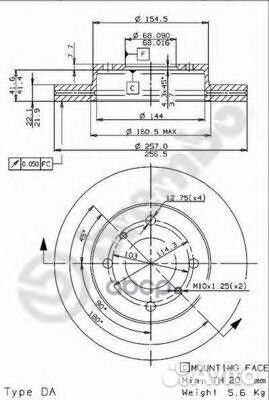 Диск тормозной Standard перед nissan almera