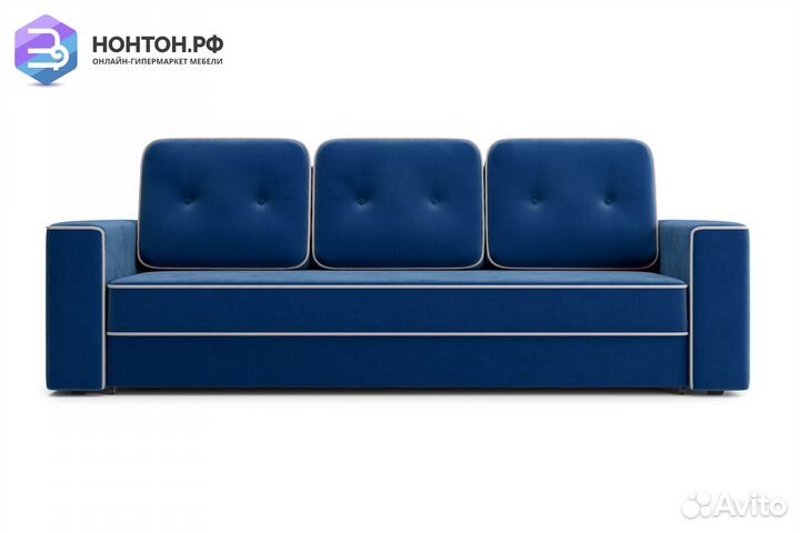 Диван еврокнижка Берген 3-х местный темно-синий