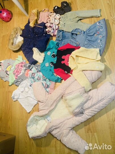 Большой пакет вещей на девочку 74-86