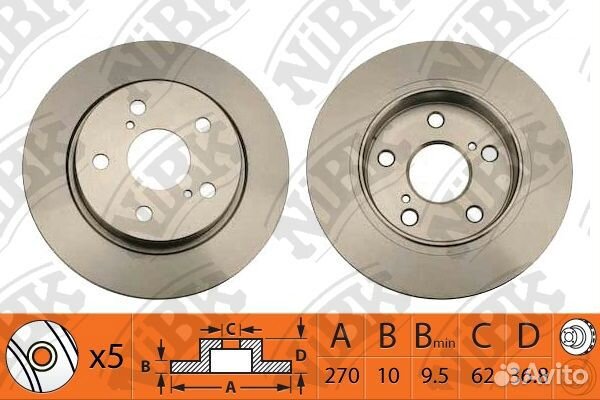 Диск тормозной зад RN1352 NiBK
