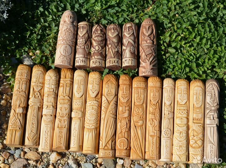 Скандинавские боги, чуры, кумиры, 20 видов, дерево