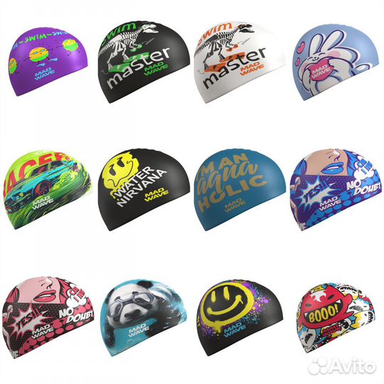 Шапочки для плавания MadWave/Copozz/Arena