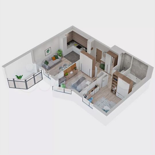 2-к. квартира, 50,6 м², 8/19 эт.