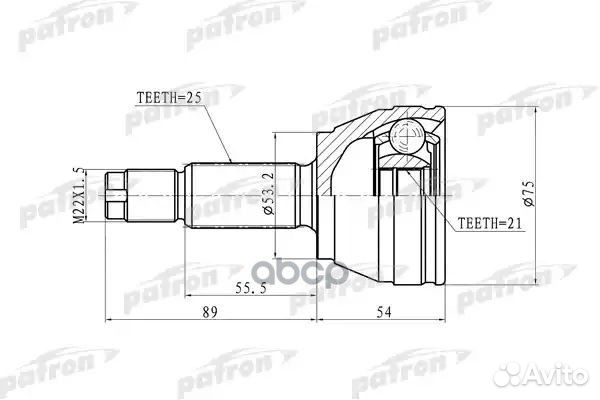 ШРУС наружн 25x53.2x21 ford: focus 00-03 sohc МКПП