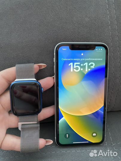 iPhone XR 64 гб и Apple Watch 7 series 45