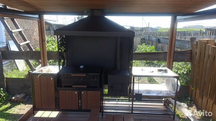 Беседка с мангальной зоной