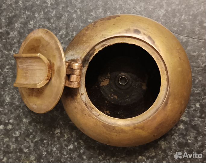 Пепельница карманная, латунь, винтаж