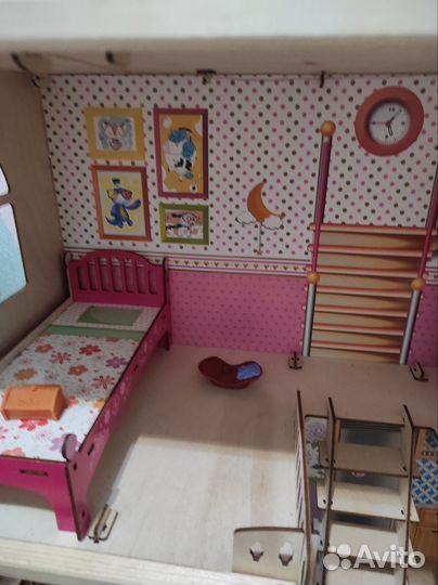 Кукольный домик с мебелью к +опыты в подарок