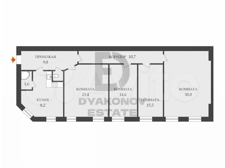 4-к. квартира, 115 м², 4/5 эт.