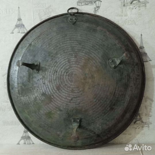 Поднос - столик медный старинный