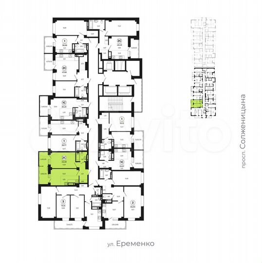 2-к. квартира, 43,5 м², 6/24 эт.