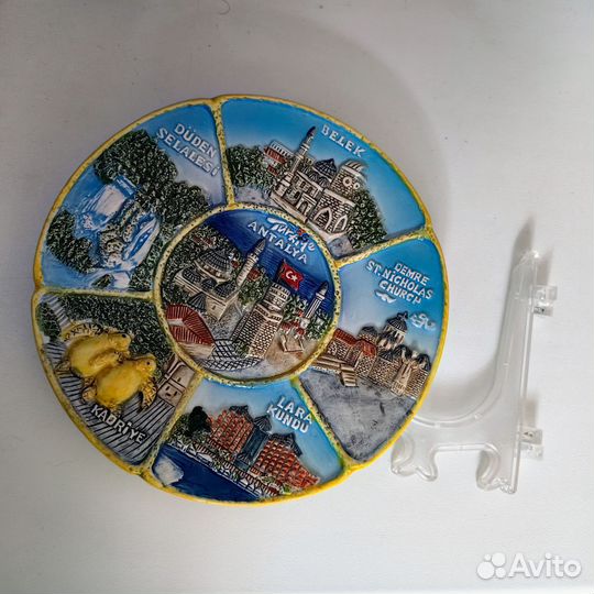 Сувенирная тарелка из Турции на с подставкой