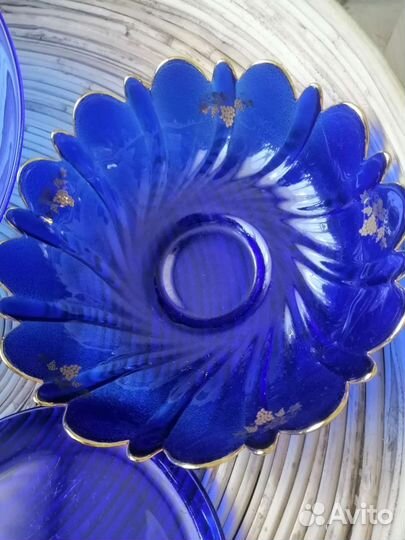 Вазы, салатники, блюда кобальт большие