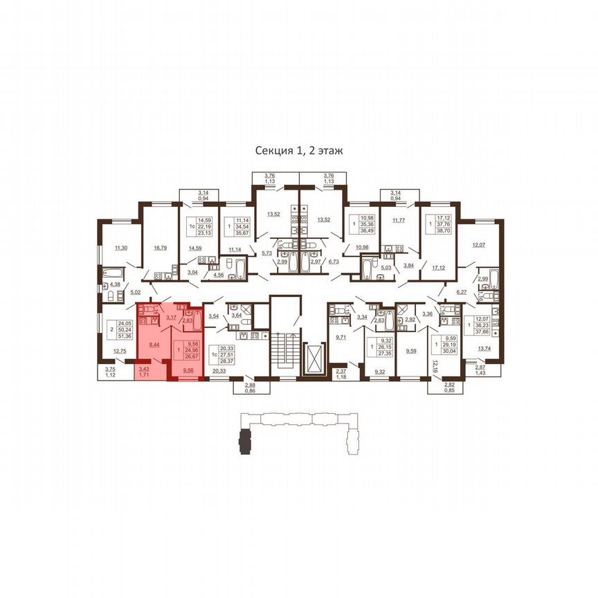 1-к. квартира, 26,7 м², 4/6 эт.