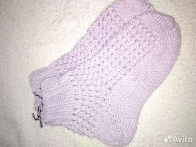 Носки ручной вязки шерстяные