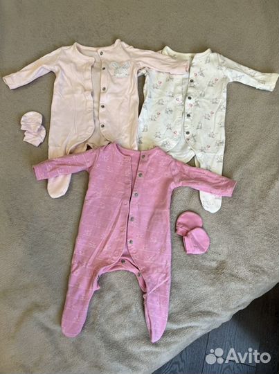 Вещи пакетом для девочки 0-6 месяцев