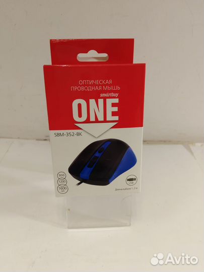 Мышь проводная Smartbuy ONE 352 синяя/черная (Д)