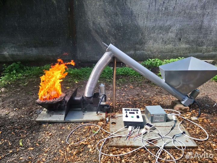 Ретортная горелка на пеллетах