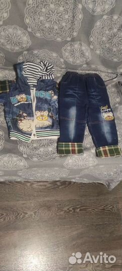Джинсовый костюм на мальчика 80-86