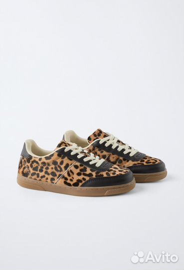 Кожаные леопардовые кеды Zara 31, 35 новые