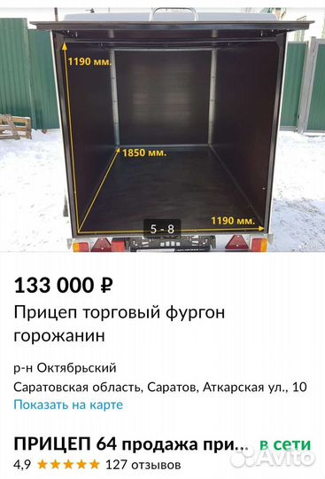 Прицеп торговый фургон горожанин