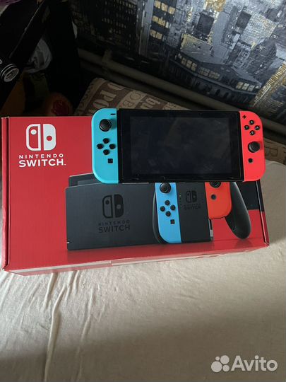 Nintendo switch rev1 + 3 игры + 128гб