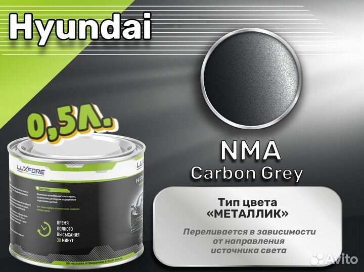 Краска Luxfore 0,5л. (Hyundai NMA Carbon Grey)
