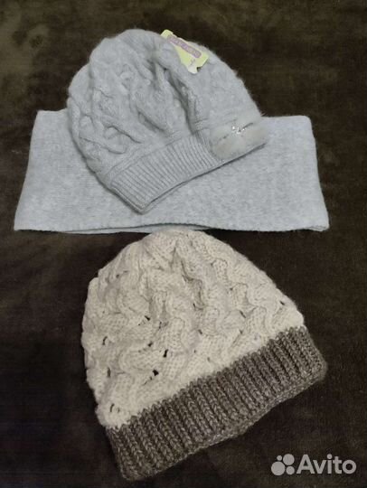 Берет с шарф. из ангорки новый.Шапка