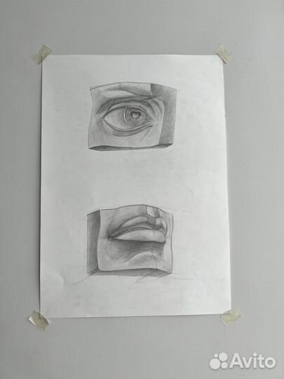 Рисунок аквдкмический рисунок гипсовых фигур А2