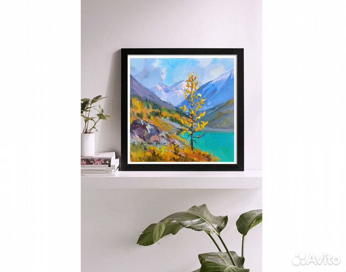 Картина маслом на холсте горный пейзаж 