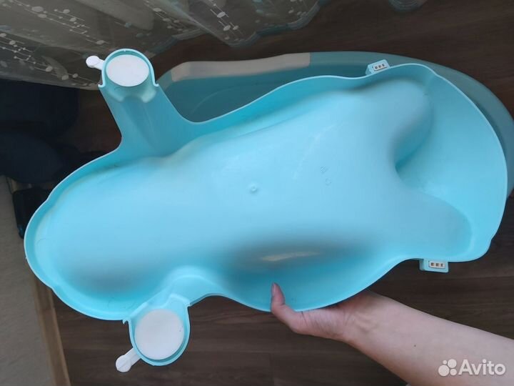 Ванночка для купания + горка + полотенце