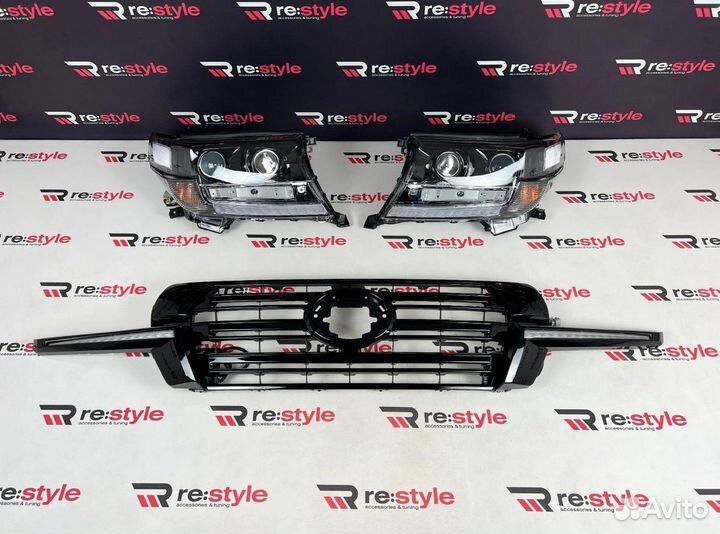 Фары + Решетка Toyota Land Cruiser 200 15г